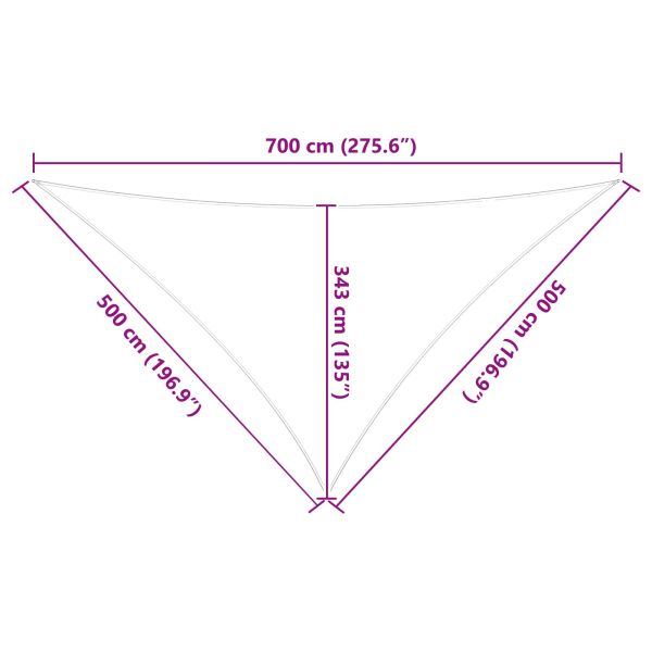 Слънчево платно за сянка Светлосив и бял 7 x 5 x 5 м