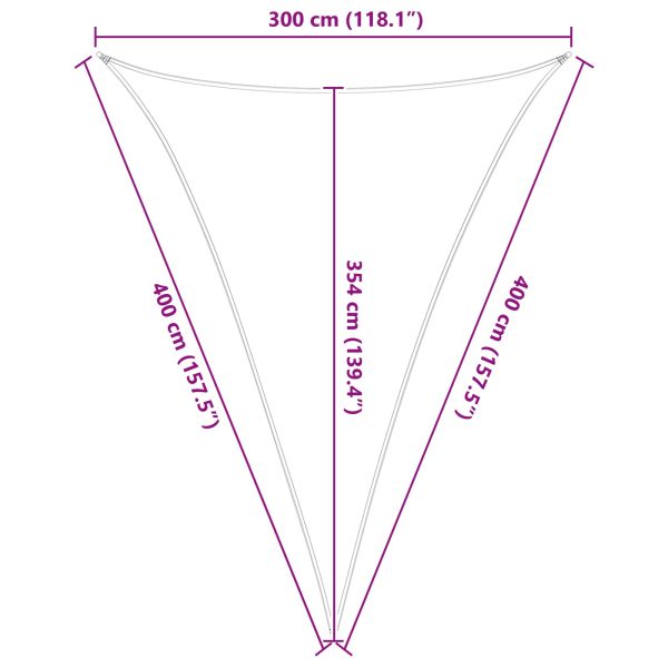 Слънчево платно за сянка Светлосив и бял 3 x 4 x 4 m