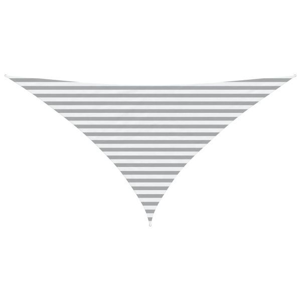 Слънчево платно за сянка Светлосив и бял 3,5 x 3,5 x 4,9 m