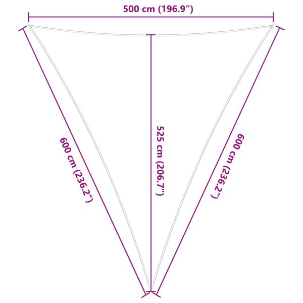 Слънчево платно за сянка Светлосив и бял 5 x 6 x 6 m