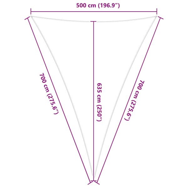 Слънчево платно за сянка Светлосив и бял 5 x 7 x 7 m