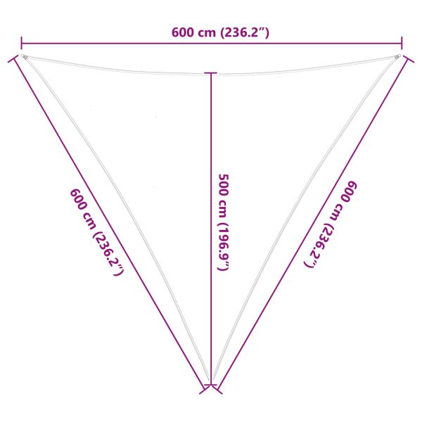 Слънчево платно за сянка Светлосив и бял 6 x 6 x 6 m
