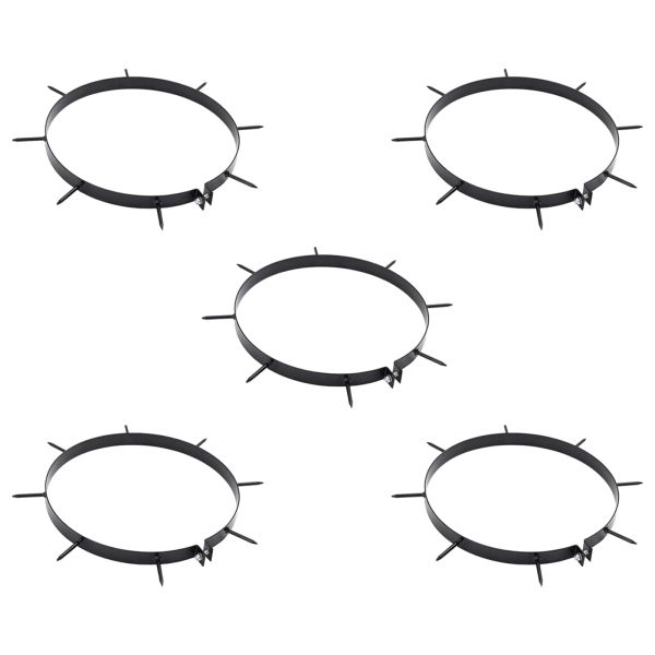 Клапа за Аератор за Трева с Спици 5 pcs Черен Ø 300 мм Желязо