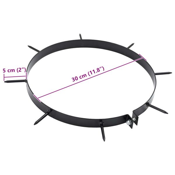Клапа за Аератор за Трева с Спици 5 pcs Черен Ø 300 мм Желязо