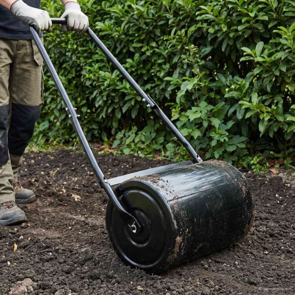 Градински ролер за тревни площи Черно 110 x 52 см Желязо