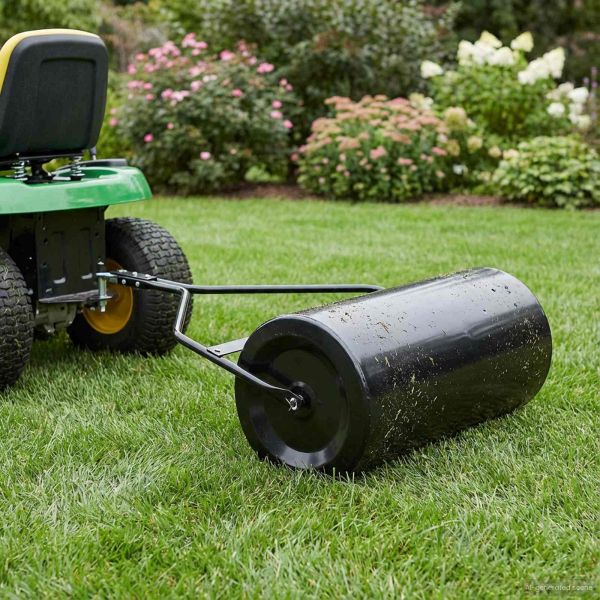 Градински ролер за тревни площи Черно 120 x 99 см Желязо