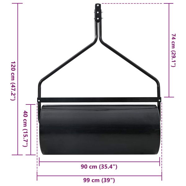 Градински ролер за тревни площи Черно 120 x 99 см Желязо