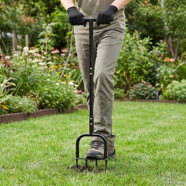 Инструмент за аерация на тревата Черен 95 x 27 см Пластмаса