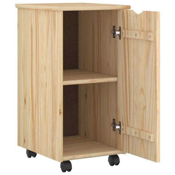 Плъзгащ кабинет с колело Кафяво 34 x 39 x 65,5 cm Солиден бор