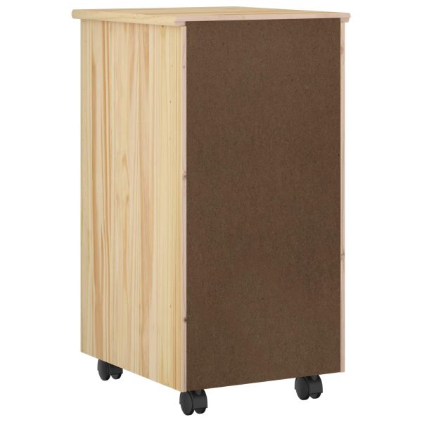 Плъзгащ кабинет с колело Кафяво 34 x 39 x 65,5 cm Солиден бор