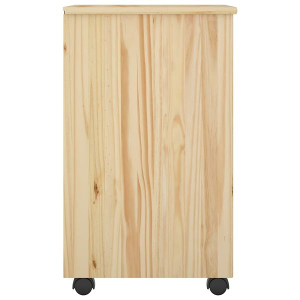 Плъзгащ кабинет с колело Кафяво 34 x 39 x 65,5 cm Солиден бор