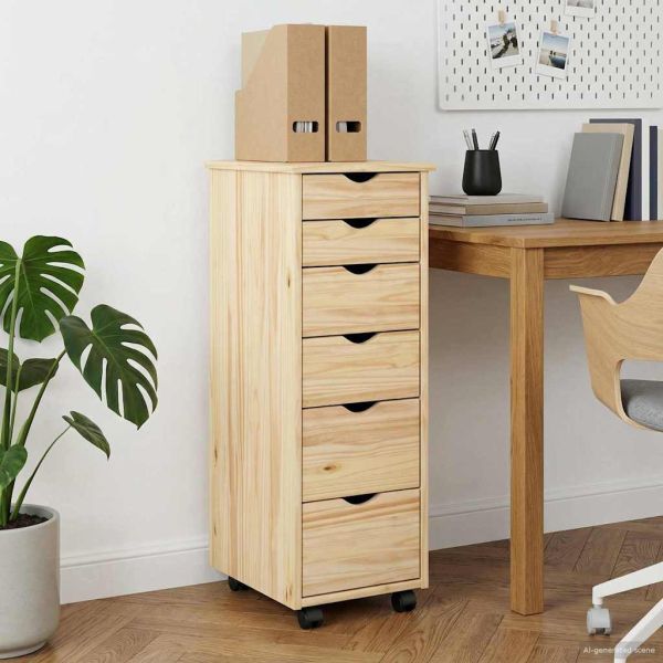 Плъзгащ кабинет с колело Кафяво 34 x 39 x 93,5 см Солиден бор