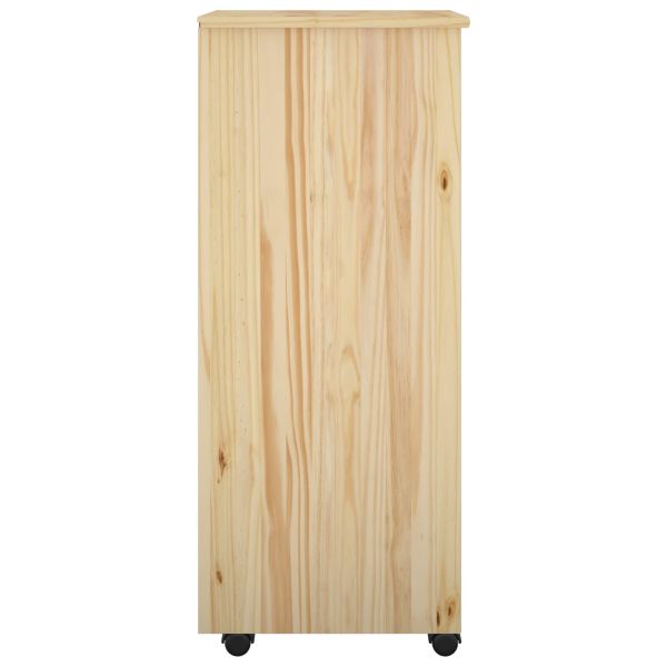 Плъзгащ кабинет с колело Кафяво 34 x 39 x 93,5 см Солиден бор