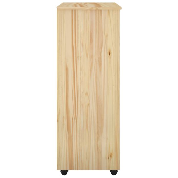 Плъзгащ кабинет с колело Кафяво 53 x 39 x 103 cm Солиден бор