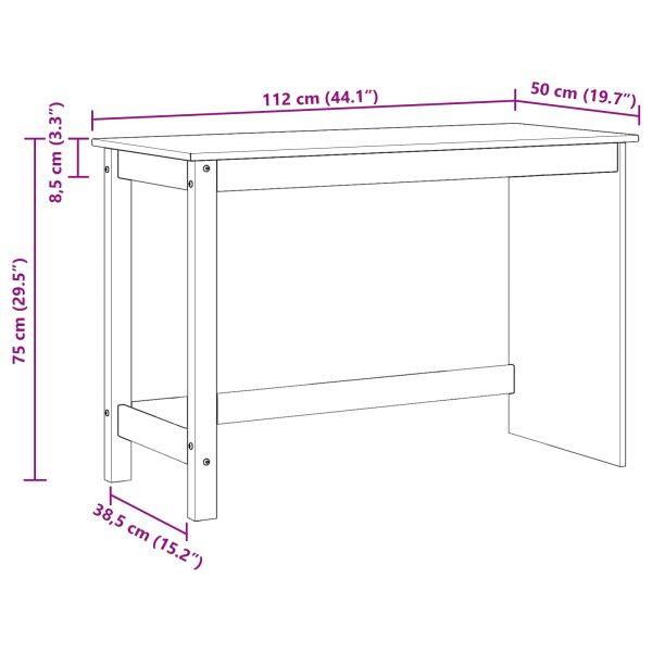 Бюро Кафяво 112 x 50 x 75 см Солиден бор