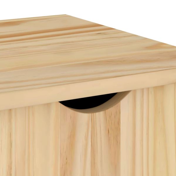 Плъзгащ кабинет с колело Кафяво 100 x 39 x 65,5 см Солиден бор