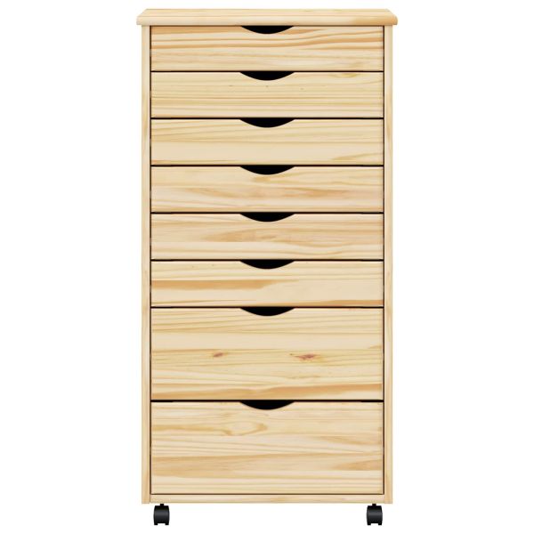 Ролков шкаф с чекмеджета с колело MOSS Ясна лакова покривка