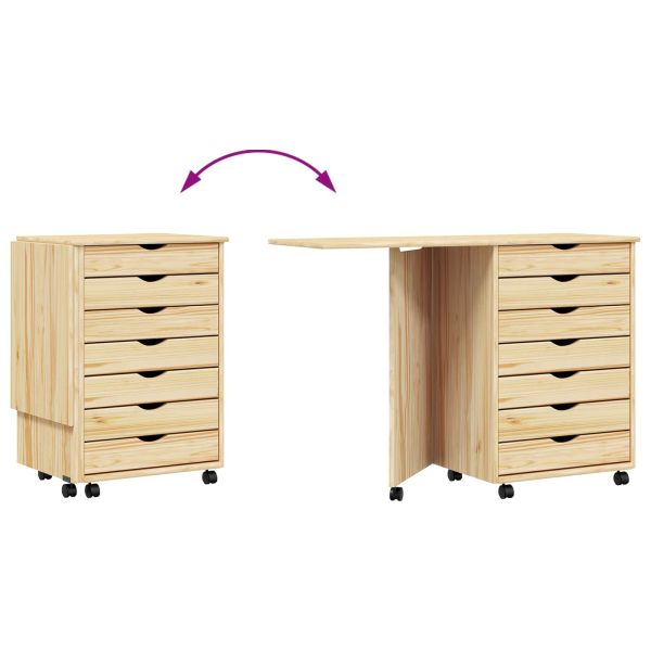 Ролково бюро с шкаф с колело MOSS Ясна лакова покривка