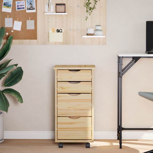 Ролково бюро с шкаф MOSS Ясна лакова покривка 34 x 39 x 65,5 cm