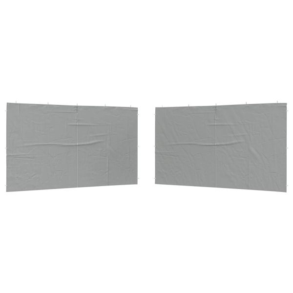 Стена на палатка за парти 2 pcs Светлосиво 400 x 195 см