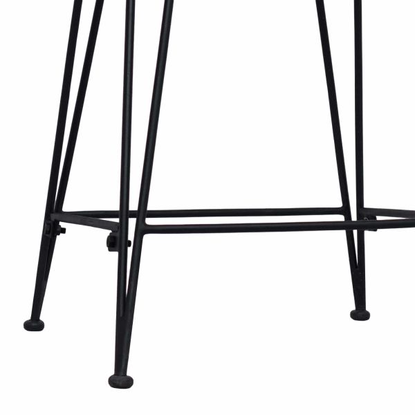 Бар стол 2 pcs Черен 44 x 46 x 91 см Ратан и стомана