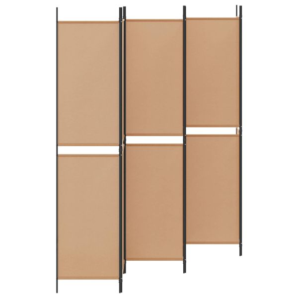 Делител за стая с 6 панела Бежово 300 x 220 cm Текстил