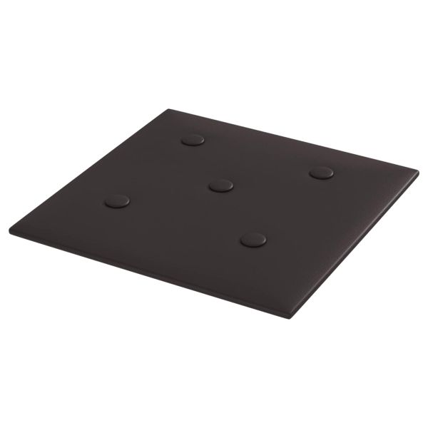 Стенно табло за легло 12 pcs Черен 30 x 30 cm Изкуствена