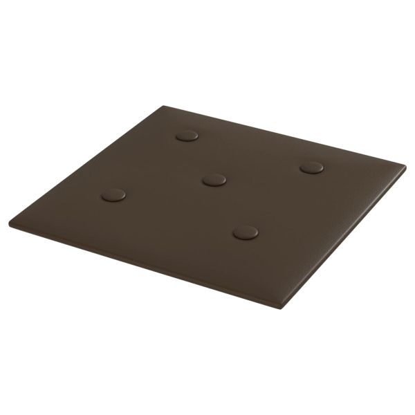 Стенно табло за легло 12 pcs Кафяво 30 x 30 cm Изкуствена