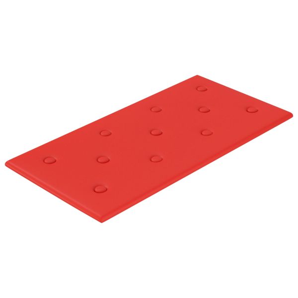 Стенно табло за легло 12 pcs Червено 60 x 30 cm Изкуствена