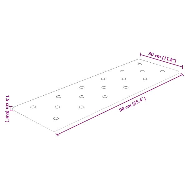 Стенно табло за легло 12 pcs Капучино 90 x 30 cm Изкуствена