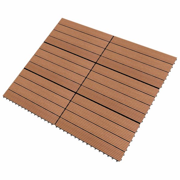 Плочка за decking 6 pcs Кафяво 60 x 30 cm WPC