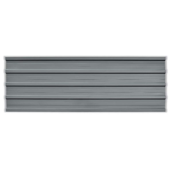 Покривен панел 12 pcs Сив 129 x 45 см Поцинкована стомана