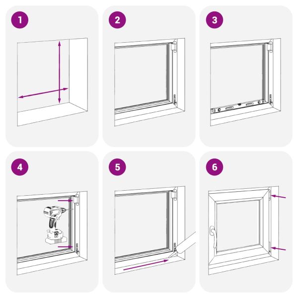 Прозорец за мазе RISOR 60 x 80 cm PVC и стъкло Антрацит