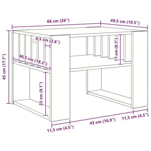 Масичка за кафе Черния дъб 66 x 49,5 x 45 см Инженерно дърво