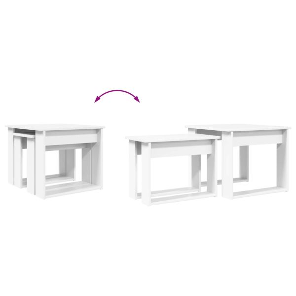 Комплект кафе маса 2 pcs Бяло Инженерно дърво