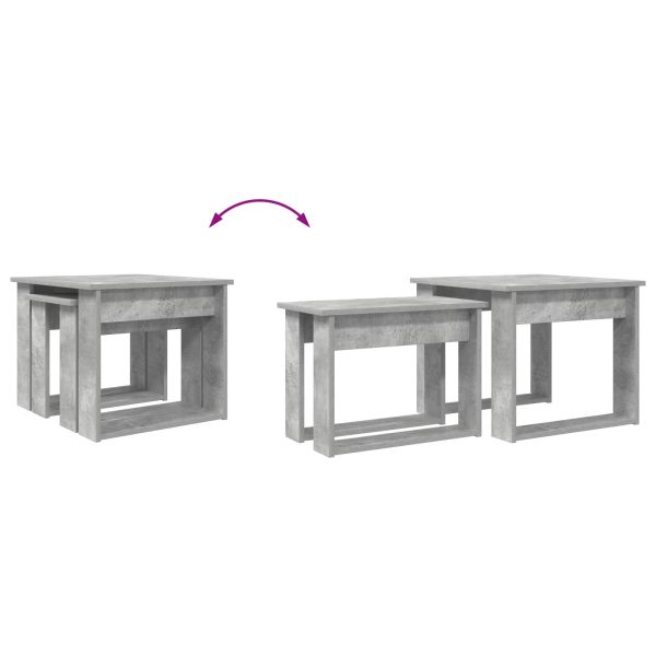 Комплект кафе маса 2 pcs Циментено сиво Инженерно дърво