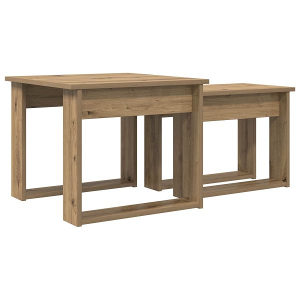 Комплект кафе маса 2 pcs Дъб Инженерно дърво
