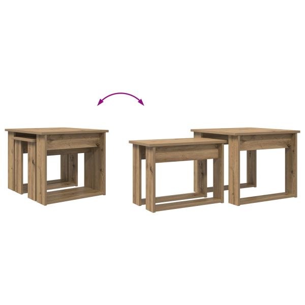 Комплект кафе маса 2 pcs Дъб Инженерно дърво
