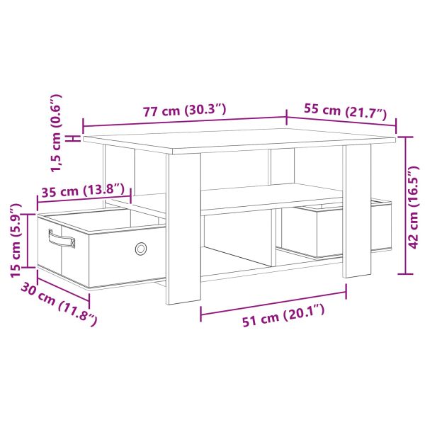 Масичка за кафе Старо дърво 77 x 55 x 42 см Инженерно дърво