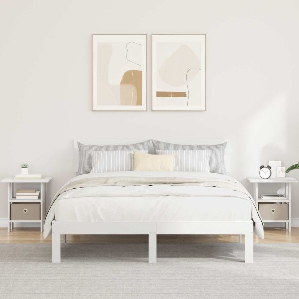 Нощно шкафче 2 pcs Бяло 41 x 40 x 45 см Инженерно дърво