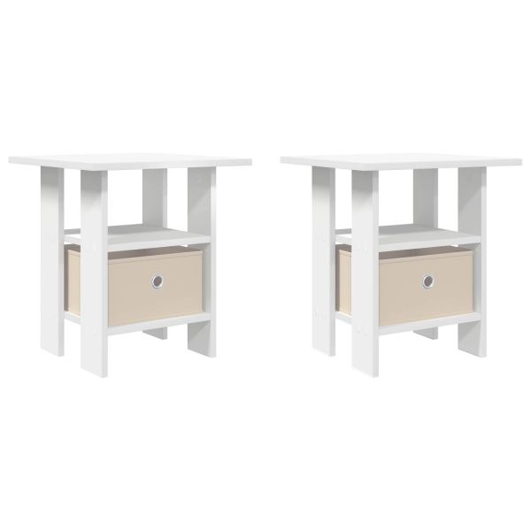 Нощно шкафче 2 pcs Бяло 41 x 40 x 45 см Инженерно дърво