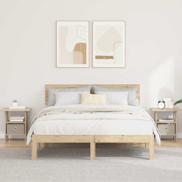 Нощно шкафче 2 pcs Сонома дъб 41 x 40 x 45 см Инженерно дърво