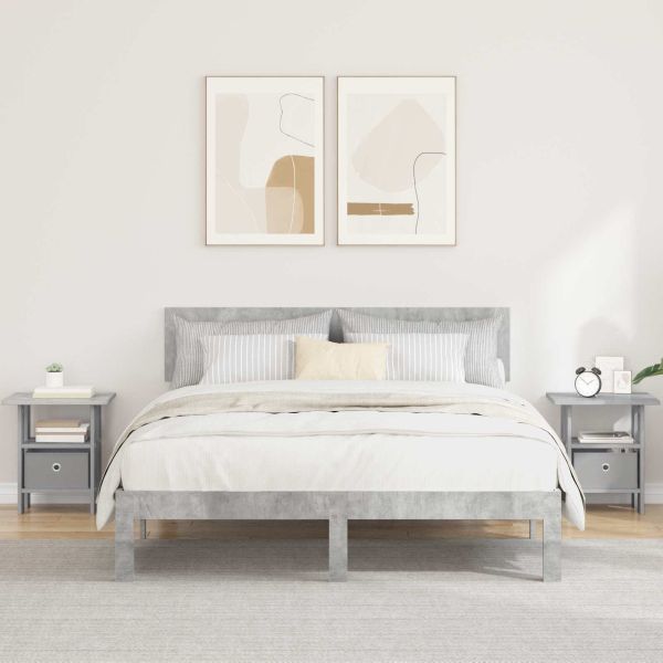 Нощно шкафче с чекмедже 2 pcs Циментено сиво 41 x 40 x 45 см