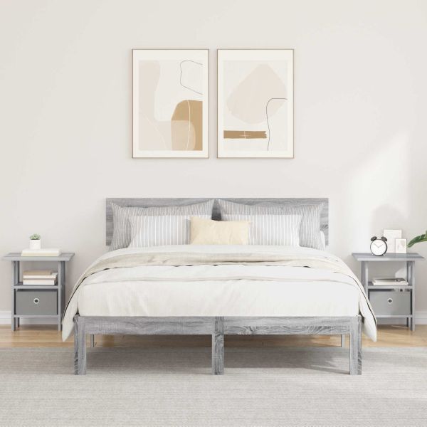Нощно шкафче 2 pcs Сив Сонома 41 x 40 x 45 см Инженерно дърво