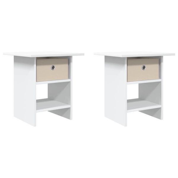 Нощно шкафче 2 pcs Бяло 41 x 40 x 45 см Инженерно дърво