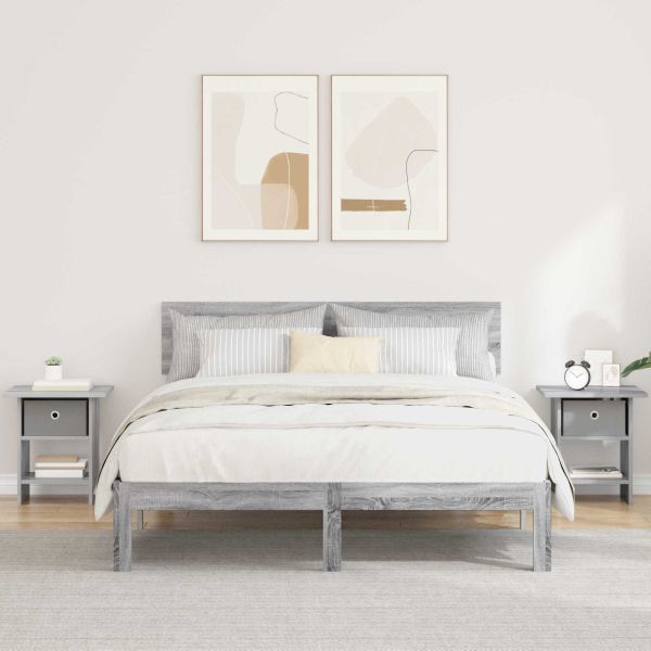 Нощно шкафче 2 pcs Сив Сонома 41 x 40 x 45 см Инженерно дърво
