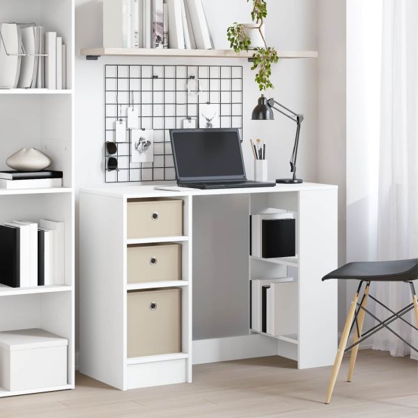 Бюро с чекмедже с рафт Бяло 100 x 40 x 75 cm Инженерно дърво