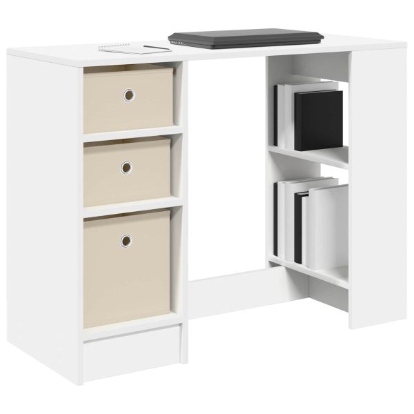 Бюро с чекмедже с рафт Бяло 100 x 40 x 75 cm Инженерно дърво
