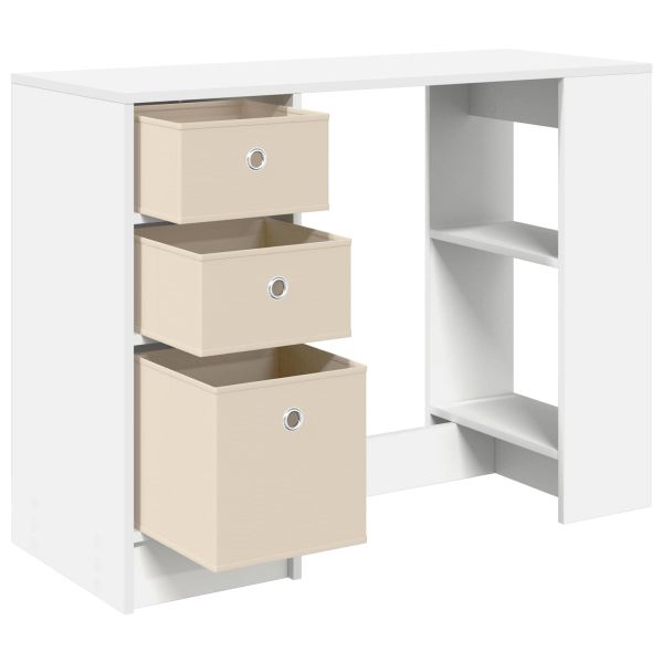 Бюро с чекмедже с рафт Бяло 100 x 40 x 75 cm Инженерно дърво