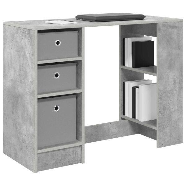 Бюро с чекмедже Циментено сиво 100 x 40 x 75 cm Инженерно дърво